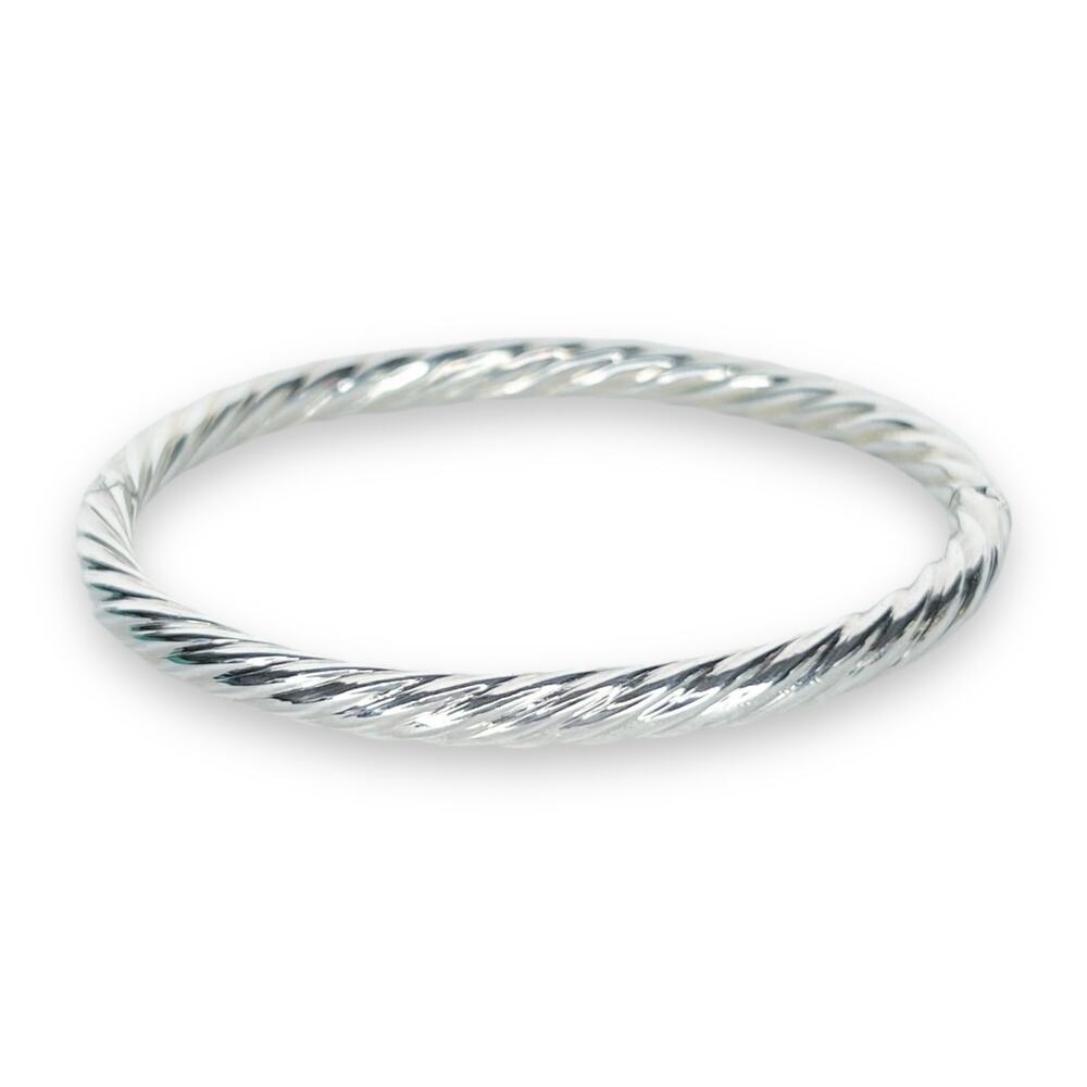 925 Sterling silver twisted hinged bangle bracelet - Picture 2 of 6